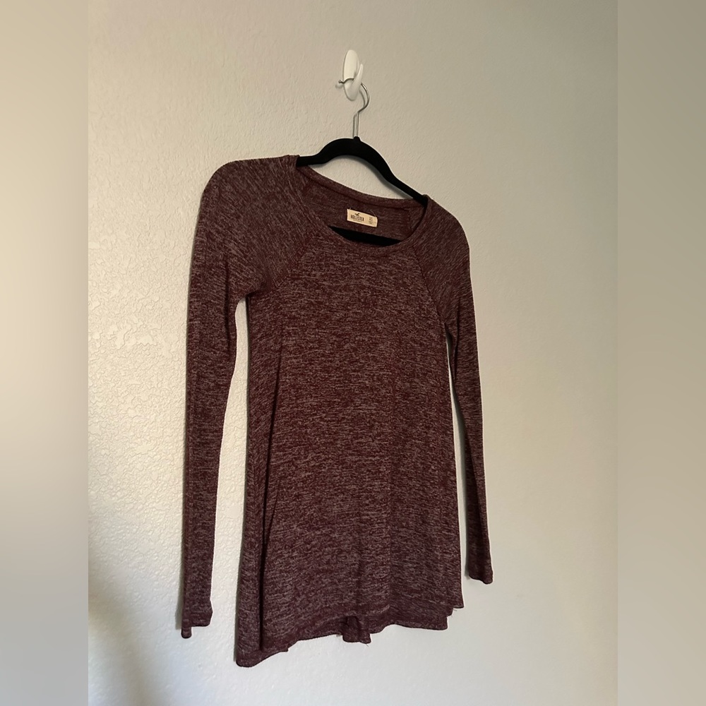 Maroon Hollister Long Sleeve with White Accents